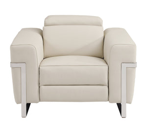 English Elm Global Top-Grain Italian Leather Power Recliner Chair With Usb Charger & Stylish Stainless Steel Legs B05777831