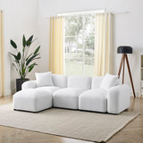 Hearth and Haven L-Shape Modular Sectional Sofa, Diy Combination, Teddy Fabric, White W487S00148