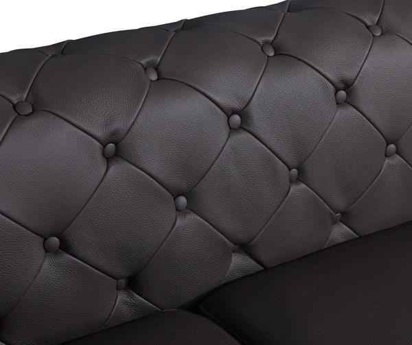 English Elm Global Transitional Loveseat: Premium 100% Italian Leather & Solid Wood Frame For Timeless Elegance B05777749