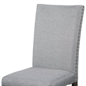 English Elm TOPMAX Mid-Century 5-Piece Round Dining Set for 4 with Upholstered Cross-Back Chairs, Durable Design Gray N717S000015D