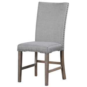 English Elm TOPMAX Mid-Century 5-Piece Round Dining Set for 4 with Upholstered Cross-Back Chairs, Durable Design Gray N717S000015D