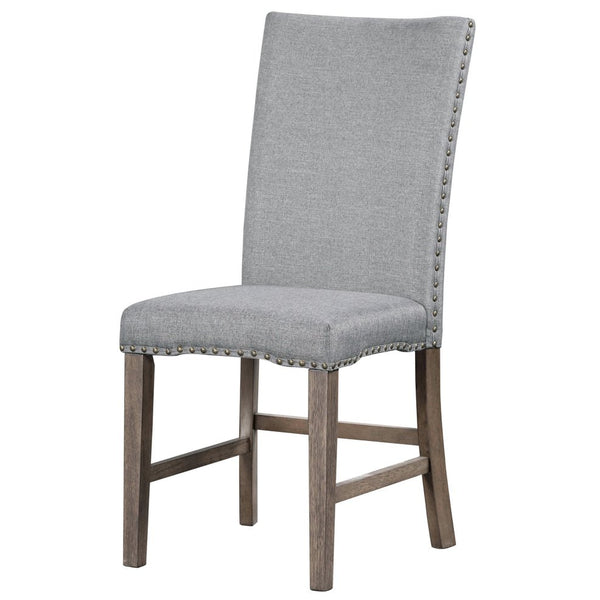 English Elm TOPMAX Mid-Century 5-Piece Round Dining Set for 4 with Upholstered Cross-Back Chairs, Durable Design Gray N717S000015D