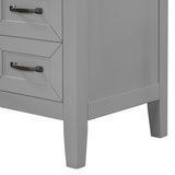 English Elm 36" Bathroom Vanity With Sink Combo, Bathroom Cabinet With Drawers, Solid Frame and Mdf Board, Grey (Old Sku:Jl000007Aae)