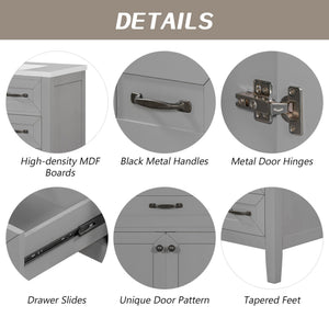 English Elm 36" Stylish Gray Bathroom Vanity With Sink Combo - Durable, Space-Saving Storage Solution For Your Home N725P246491E
