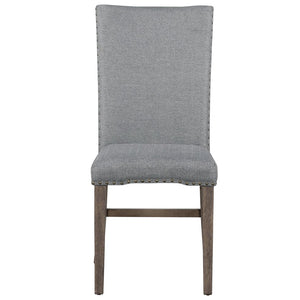 English Elm TOPMAX Mid-Century 5-Piece Round Dining Set for 4 with Upholstered Cross-Back Chairs, Durable Design Gray N717S000015D