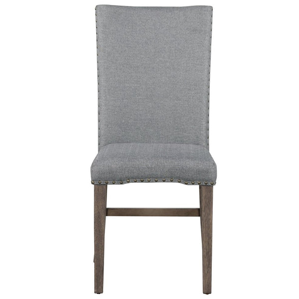 English Elm TOPMAX Mid-Century 5-Piece Round Dining Set for 4 with Upholstered Cross-Back Chairs, Durable Design Gray N717S000015D