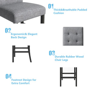 English Elm TOPMAX Counter Height 5-Piece Dining Set — Two-Tone Black Wood & Gray Upholstery, Durable Rubberwood SP000228AAB