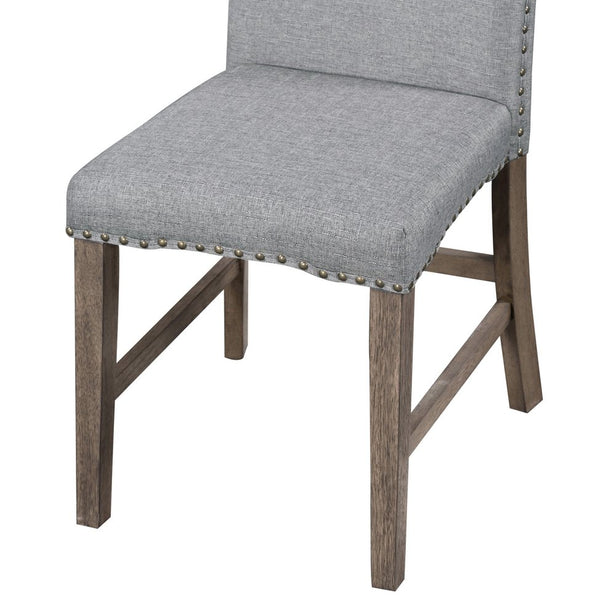 English Elm TOPMAX Mid-Century 5-Piece Round Dining Set for 4 with Upholstered Cross-Back Chairs, Durable Design Gray N717S000015D