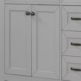 English Elm 36" Bathroom Vanity Without Sink, Cabinet Base Only, Bathroom Cabinet With Drawers, Solid Frame and Mdf Board, Grey