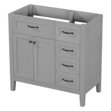 English Elm 36" Bathroom Vanity Without Sink, Cabinet Base Only, Bathroom Cabinet With Drawers, Solid Frame and Mdf Board, Grey