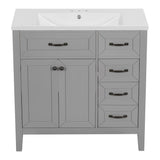 English Elm 36" Bathroom Vanity With Sink Combo, Bathroom Cabinet With Drawers, Solid Frame and Mdf Board, Grey (Old Sku:Jl000007Aae)