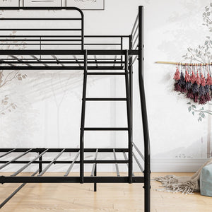 English Elm Heavy Heavy Duty Twin-Over-Full Metal Bunk Bed Frame, 20% Stronger, Noise-Free Platform, Black W84056876