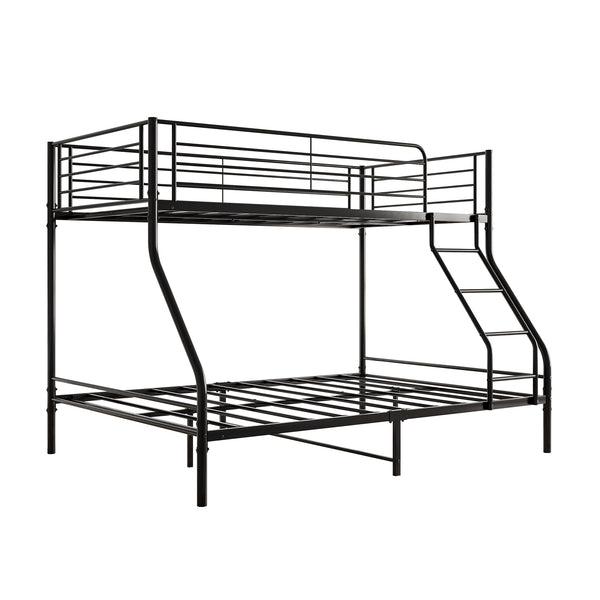 English Elm Heavy Heavy Duty Twin-Over-Full Metal Bunk Bed Frame, 20% Stronger, Noise-Free Platform, Black W84056876