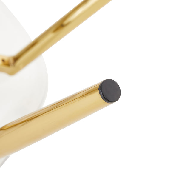 English Elm Modern ergonomic crystal-look dining chair armless plastic seat with durable plated metal legs, comfy curve Golden W1151111205