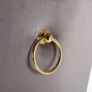 English Elm Nikki Velvet Tufted Dining Chairs Set of 2 — Gray Upholstered High-End Solid Wood Seats with Gold Legs W114390550