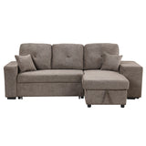 Hearth and Haven Odessa 5 Pieces L-Shaped Sectional Sofa Set with Storage Chaise, 2 Stools and 2 Pillows, Knox Charcoal SG000790AAE