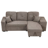 Hearth and Haven Odessa 5 Pieces L-Shaped Sectional Sofa Set with Storage Chaise, 2 Stools and 2 Pillows, Knox Charcoal SG000790AAE