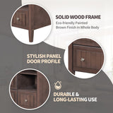 English Elm 36" Bathroom Vanity Base Only, Solid Wood Frame and Mdf Boards, Brown