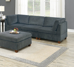 English Elm Living Room Furniture Grey Chenille Modular Sofa Set - 6-Piece Flexible Comfort For Modern Spaces B011S00386