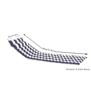 English Elm 2PCS 69" Chaise Lounge Cushions Blue White Stripes - Removable Covers, Straps, Outdoor Patio Comfort W419106598