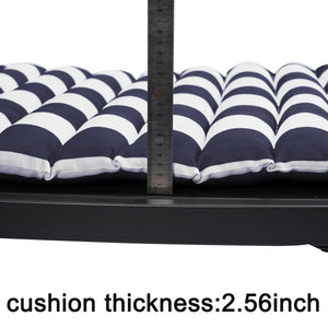 English Elm 2PCS 69" Chaise Lounge Cushions Blue White Stripes - Removable Covers, Straps, Outdoor Patio Comfort W419106598