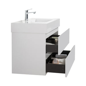 English Elm Alice 36" White Floating Bathroom Vanity With Large Storage, Pre-Assembled Modern Design & Sink W1865S00003