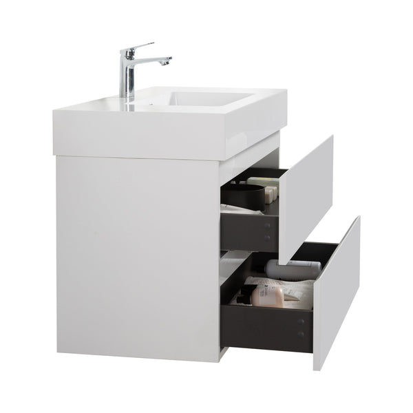 English Elm Alice 36" White Floating Bathroom Vanity With Large Storage, Pre-Assembled Modern Design & Sink W1865S00003