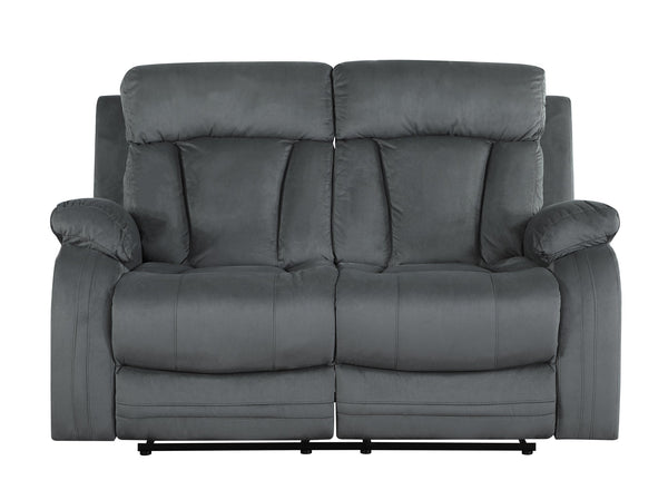 English Elm Global Reclining Microfiber Loveseat - Modern Comfort With Durable Design & Stylish Stainless Steel Base B05777764