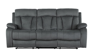 English Elm Reclining Transitional Microfiber Fabric Sofa