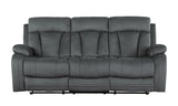 Transitional Microfiber Reclining Sofa with Lumbar Support, Stainless Steel Base - 83 x 30 x 26