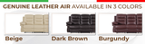 English Elm Leather Air Upholstered Reclining Sofa With Fiber Back