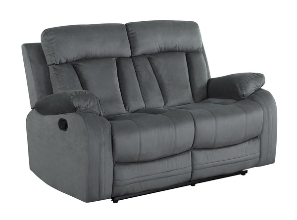 English Elm Global Reclining Microfiber Loveseat - Modern Comfort With Durable Design & Stylish Stainless Steel Base B05777764