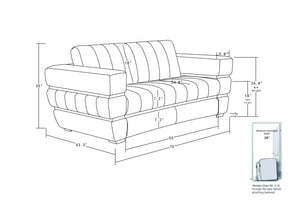English Elm Global Top Grain Italian Leather Loveseat with 3-Layer High-Density Foam, Chrome Legs & Solid Frame Camel B05777950