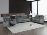 English Elm Reclining Transitional Microfiber Fabric Sofa