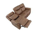 English Elm Steve Silver - Luxurious Camel Power Sofa Recliner - Traditional Meets Modern - Power Footrest, Power Headrest, Usb Charging