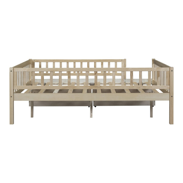 English Elm Full Pine Wood Daybed with Storage Drawers for Guest Room or Studio Living WF301868AAN