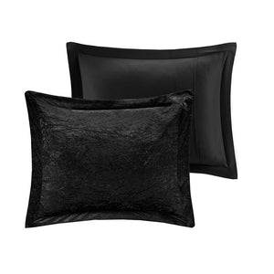 English Elm Full/Queen Plush Velvet Comforter Set Felicia – Quilted Diamond Black, Hypoallergenic Warmth, Pillow B03595937