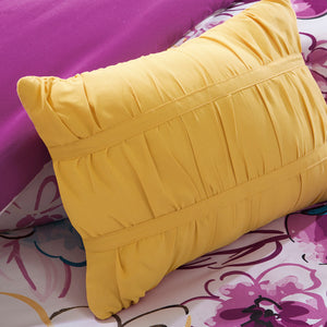 English Elm Full/Queen Olivia Floral Comforter Set with Antimicrobial Protection, Embroidered Decorative Pillows, Grey Reverse Blue 22.05 L x 18.5 W x 11.02 H B03595896