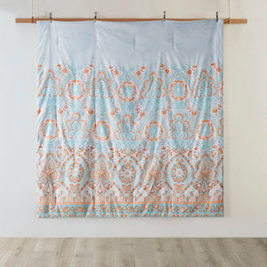 English Elm Twin Vinnie Boho Comforter Set with Sheets, Aqua Orange Global Print, OEKO-TEX, Antimicrobial Freshness Protection B03595867