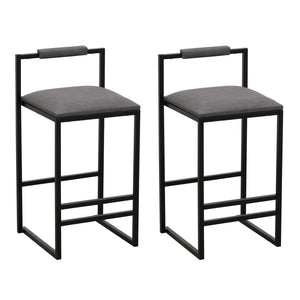 English Elm Set of 2 Hand Woven Water Hyacinth Counter Stools with Back Natural Boho Kitchen W1757104748