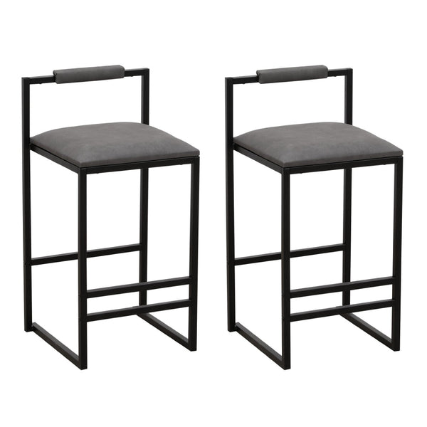 English Elm Set of 2 Hand Woven Water Hyacinth Counter Stools with Back Natural Boho Kitchen W1757104748
