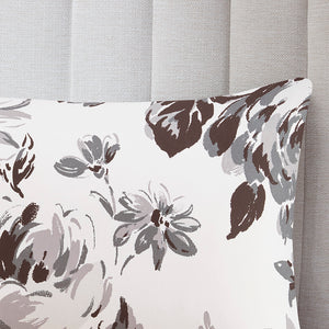 English Elm King/Cal Floral Print Comforter Set - Intelligent Design Dorsey Black & White Microfiber Comforter, Shams, Decorative Pillows, Hypoallergenic, Machine Washable B03595939