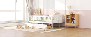 English Elm Full Pine Wood Daybed with Storage Drawers for Guest Room or Studio Living White WF301868AAK