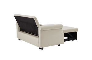 English Elm Artemax Velvet Tufted Convertible Loveseat Sleeper with Nailhead Trim for Small Spaces Beige W668100738