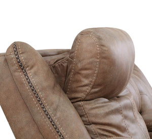 English Elm Steve Silver - Luxurious Top Grain Leather Reclining Sofa with Power Headrest & Footrest, Nailhead Trim, 85" L Camel B081109579