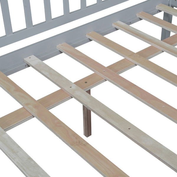 English Elm Full Pine Wood Daybed with Storage Drawers for Guest Room or Studio Living Gray WF301868AAE