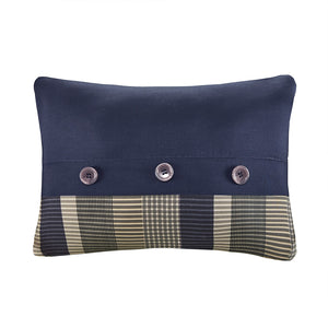 English Elm Queen Plaid Comforter Set with Sheets, Navy Taupe Modern Plaid, OEKO-TEX Soft Microfiber Bedding B03595829