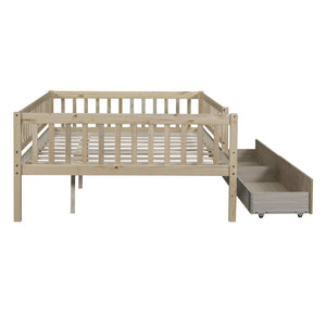 English Elm Full Pine Wood Daybed with Storage Drawers for Guest Room or Studio Living WF301868AAN