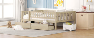English Elm Full Pine Wood Daybed with Storage Drawers for Guest Room or Studio Living WF301868AAN