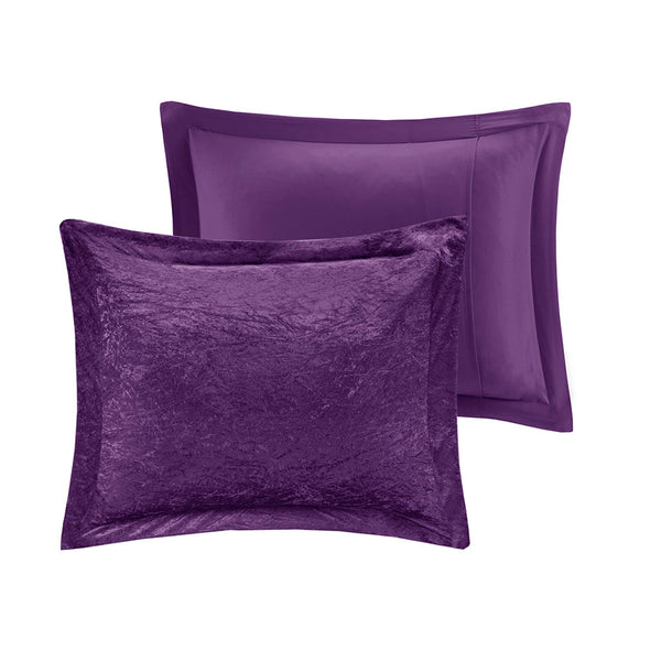 English Elm King/Cal Plush Velvet Comforter Set with Quilted Diamond Design, Hypoallergenic Fill & Decorative Pillow Purple 21.65 L x 18.5 W x 11.02 H B03595944